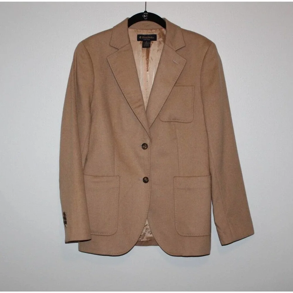 Brooks Brothers Camel Hair Boyfriend Blazer Jacket Italian Tan Women's 8 H14486 - Picture 6 of 12